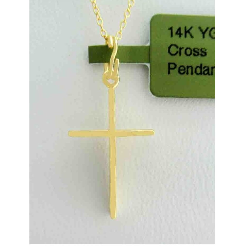 3d Cross Pendant 14k Yellow Gold